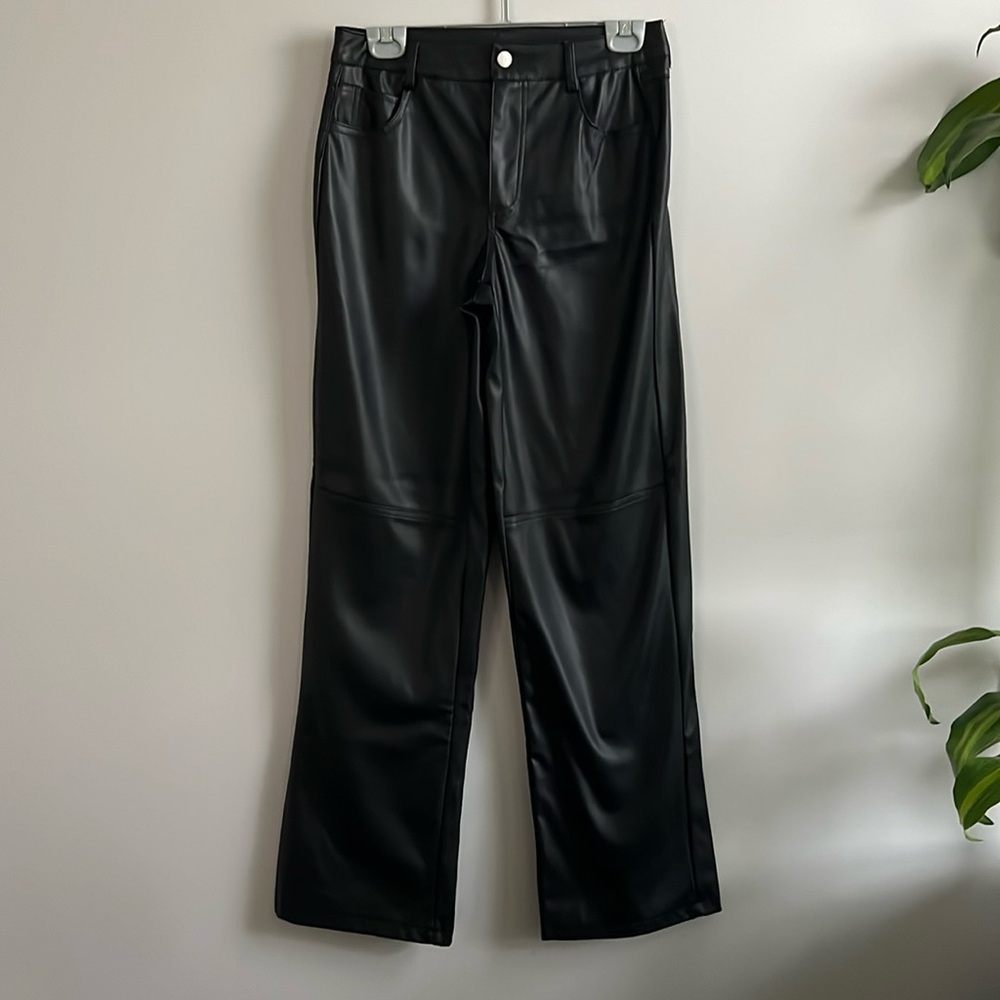 Wet seal black faux leather pants